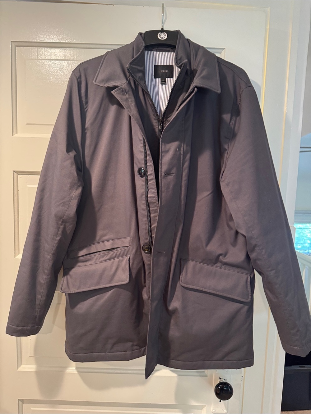 J. Crew Men's Charcoal Trench/Car Coat
